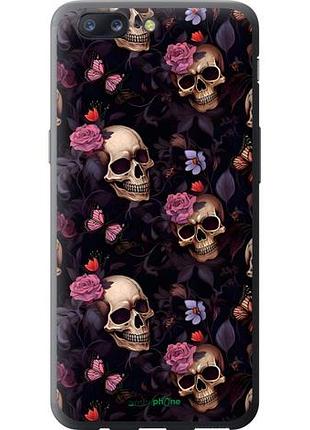 Чохол на oneplus 5 черепа та троянди