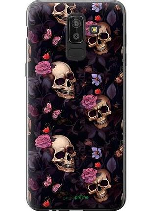 Чехол на samsung galaxy j8 2018 черепа и розы самсунг й8 2018