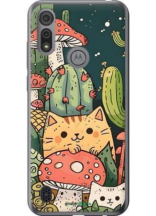 Чохол на motorola e6s коти гриби
