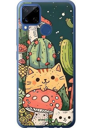 Чохол на realme c15 коти гриби