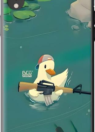 Чехол на iphone xr уточка с автоматом айфон хр