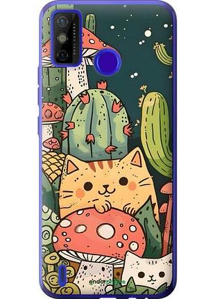 Чехол на tecno spark 6 go ke5 коты грибы текно спарк 6 гo ке5