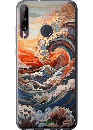 Чехол на huawei p40 lite e арт волны хуавей п40 лайт е