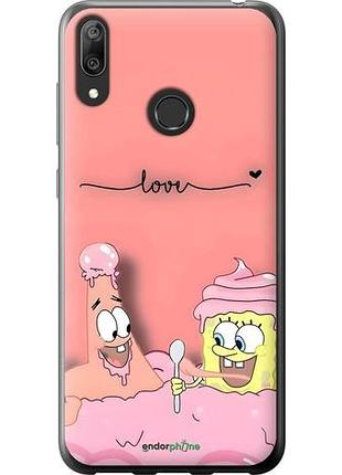 Чехол на huawei y7 2019 спанч боб, sponge bob хуавей у7 2019