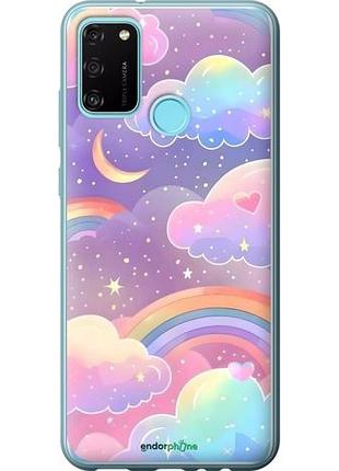 Чехол на huawei honor 9a облака и радуга хуавей хонор 9а