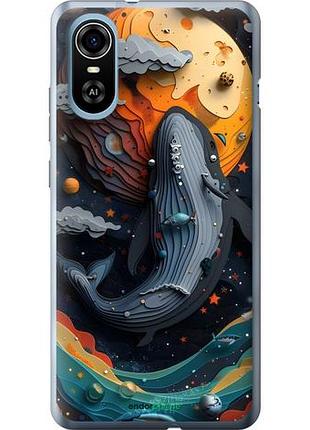 Чехол на zte blade a31 plus кит в космосе зте блейд а31 плюс