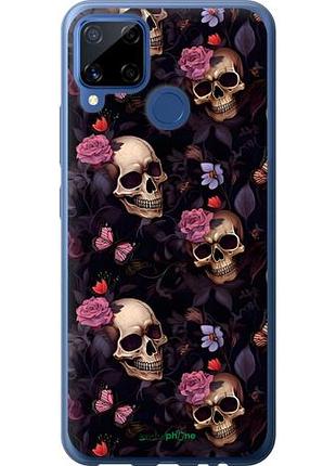 Чохол на realme c15 черепа та троянди
