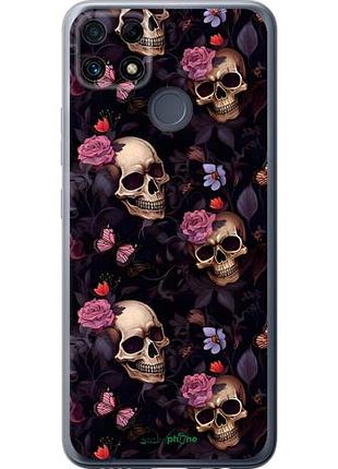 Чохол на realme c25 черепа та троянди