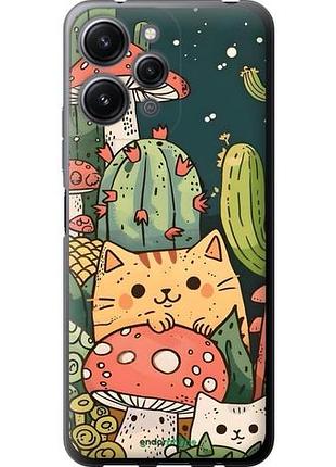 Чехол на xiaomi redmi 12 коты грибы сяоми редми 12