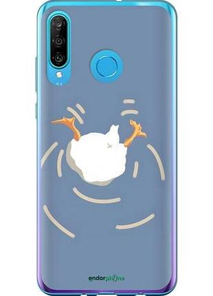 Чехол на huawei p30 lite смешная утка, гусь хуавей п30 лайт