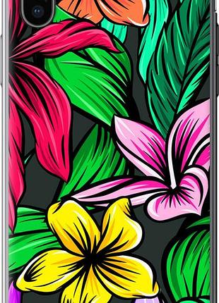Чехол на iphone x тропические цветы 1 "4753u-1050-10746"