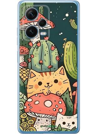 Чехол на xiaomi redmi note 12 pro+ 5g коты грибы сяоми редми ноут 12 про+ 5г