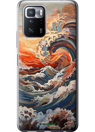 Чехол на xiaomi poco x3 gt арт волны сяоми поко х3 гт