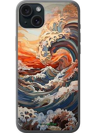 Чехол на iphone 15 plus арт волны айфон 15 плюс