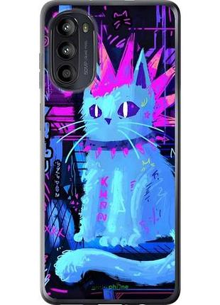 Чехол на motorola moto g52 кот панк моторола мото г52