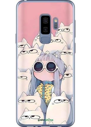 Чехол на samsung galaxy s9 plus милая девочка и коты самсунг с9 плюс