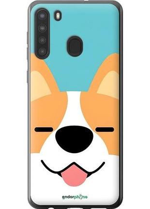 Чехол на samsung galaxy a21 забавный корги самсунг а21