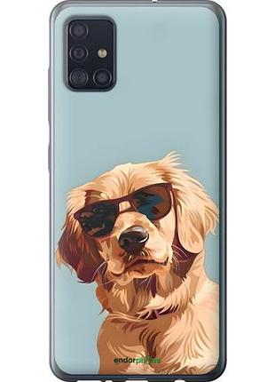 Чехол на samsung galaxy a51 2020 a515f пес в очках самсунг а51 2020 а515ф