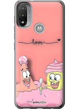 Чехол на motorola e20 спанч боб, sponge bob моторола е20