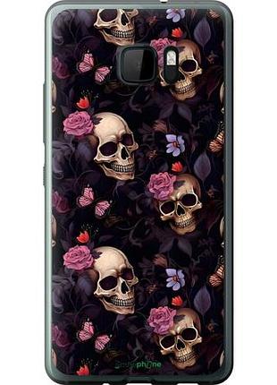 Чохол на htc u ultra черепа та троянди
