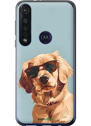 Чехол на motorola g8 plus пес в очках моторола г8 плюс