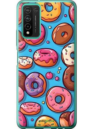 Чехол на huawei honor 10x lite пончики хуавей хонор 10х лайт