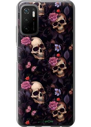Чехол на xiaomi poco m3 pro черепа и розы сяоми поко м3 про