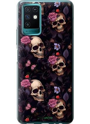 Чохол на infinix note 10 черепа та троянди
