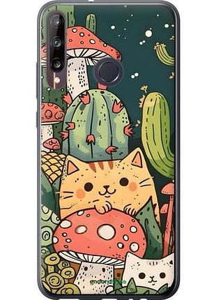 Чехол на huawei p40 lite e коты грибы хуавей п40 лайт е