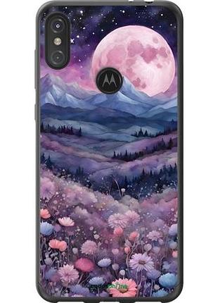 Чехол на motorola one power ночь луна арт моторола ван повер
