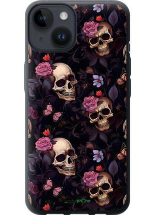 Чохол на iphone 14 черепа та троянди