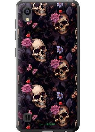 Чехол на zte blade a5 2019 черепа и розы зте блейд а5 2019