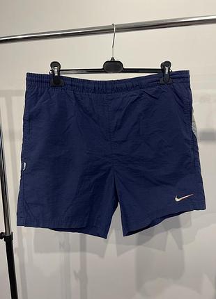 Вінтажні спортивні шорти темно сині nike l-xl