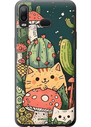 Чехол на samsung galaxy a6s коты грибы самсунг а6с