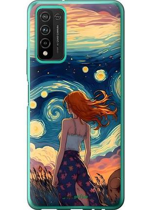 Чехол на huawei honor 10x lite девушка арт хуавей хонор 10х лайт