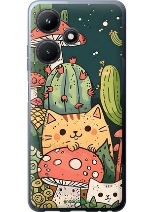 Чехол на infinix hot 30i коты грибы инфикс хот 30и