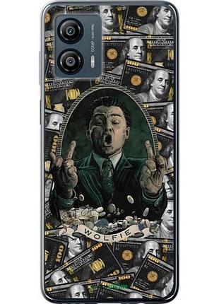 Чехол на motorola moto g53 дикаприо – волк с уолл-стрит моторола мото г53