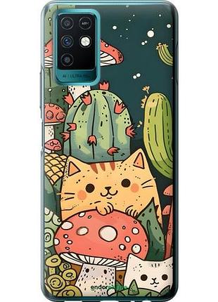 Чехол на infinix note 10 коты грибы инфикс ноут 10