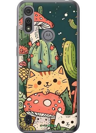 Чохол на motorola e6i коти гриби