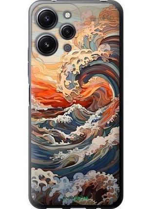 Чехол на xiaomi redmi 12 арт волны сяоми редми 12