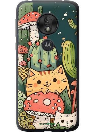 Чехол на motorola moto g7 play коты грибы моторола мото г7 плей
