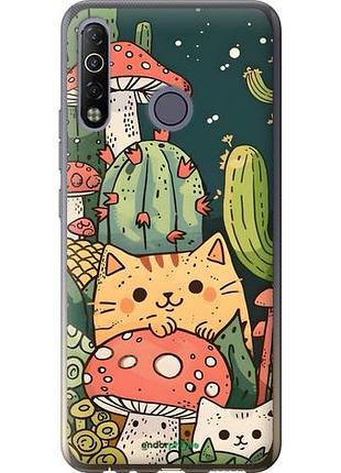 Чохол на tecno camon 12 air cc6 коти гриби