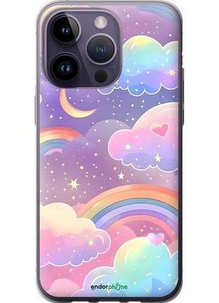 Чехол на iphone 14 pro max облака и радуга айфон 14 про макс
