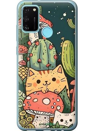 Чехол на huawei honor 9a коты грибы хуавей хонор 9а