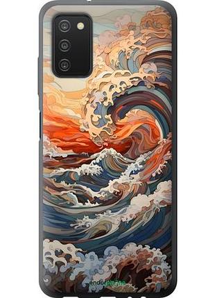 Чехол на samsung galaxy a03s a037f арт волны самсунг а03с а037ф