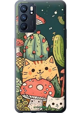 Чохол на oppo reno6 5g коти гриби