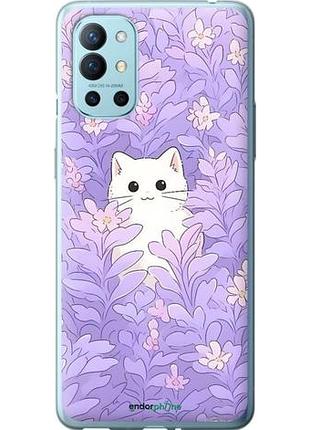 Чехол на oneplus 9r котик в цветах 1+ 9р