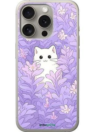 Чехол на iphone 15 pro котик в цветах айфон 15 про