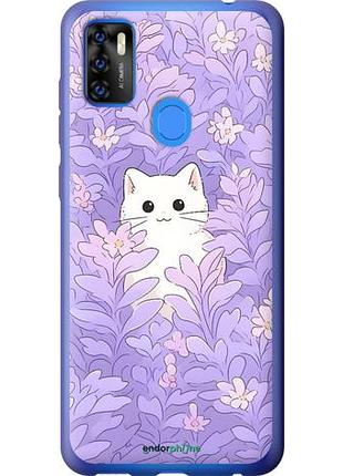 Чехол на zte blade a7s 2020 котик в цветах зте блейд а7с 2020