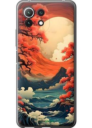 Чехол на xiaomi mi 11 lite природа японии сяоми ми 11 лайт